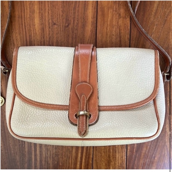 Dooney and Bourke Cream/Brown Leather Crossbody - Picture 9 of 12